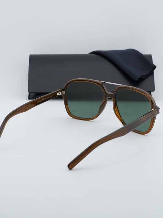 Saint Laurent SL545 004 Aviator Sunglasses - Brown / Green main image 5
